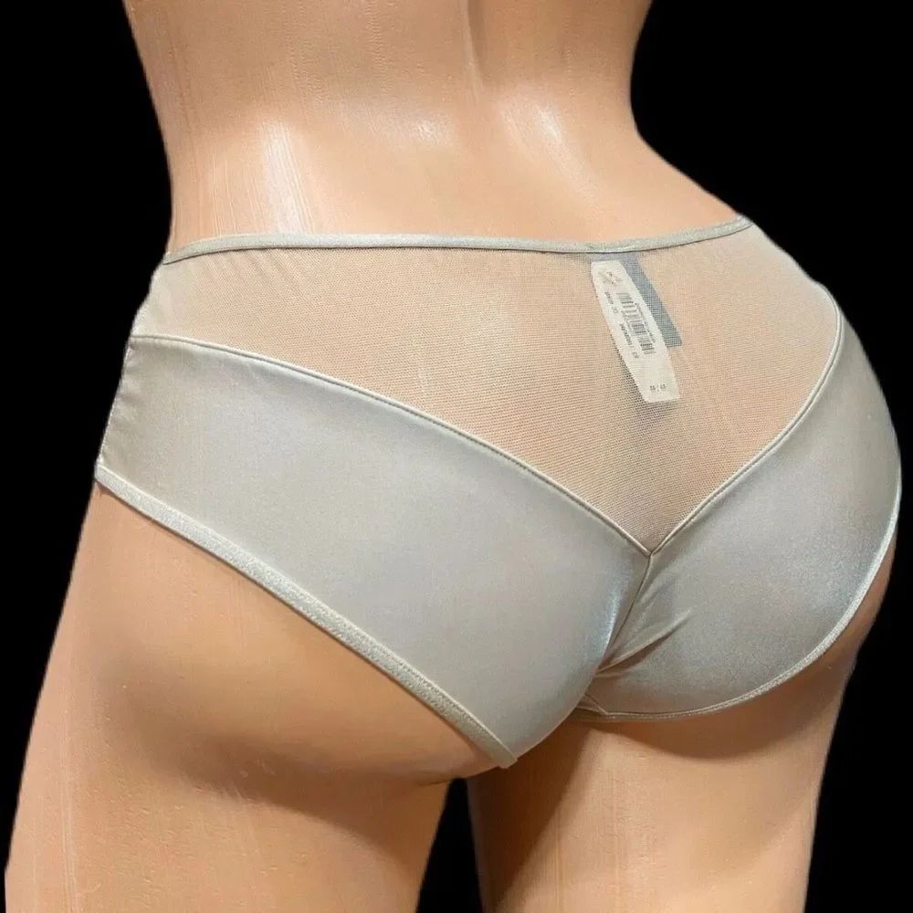 Victoria's Secret Sexy Satin with mesh Hiphugger panty beige Small